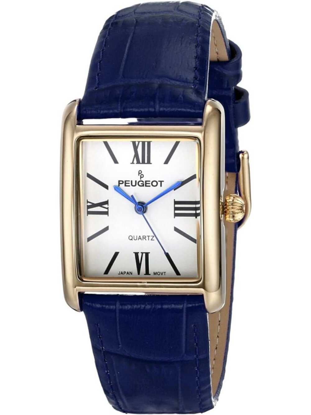 Elegant 14K Gold Plated & Silver-Tone Leather Dress Watch with Roman Numerals
